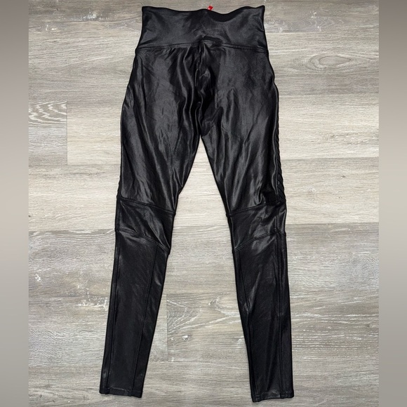 SPANX FAUX LEATHER MOTO LEGGINGS size M - Picture 9 of 13